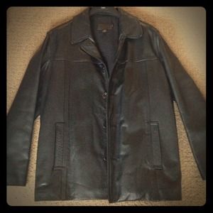 Men's large 100% leather coat by J. Crew