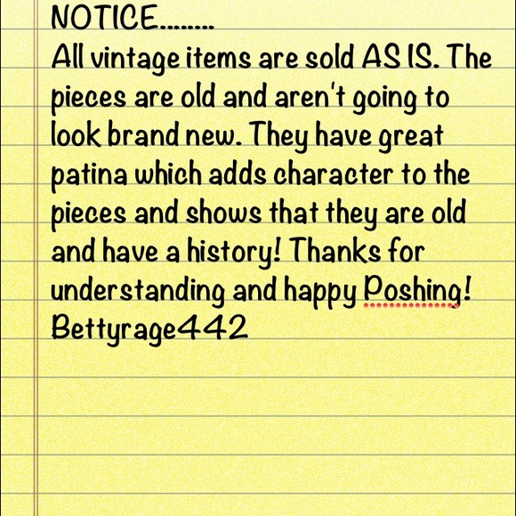 Vintage disclaimer