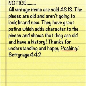 Vintage disclaimer Vintage disclaimer