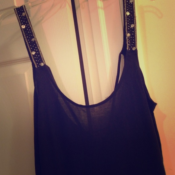 Jeweled Strap Black Dress