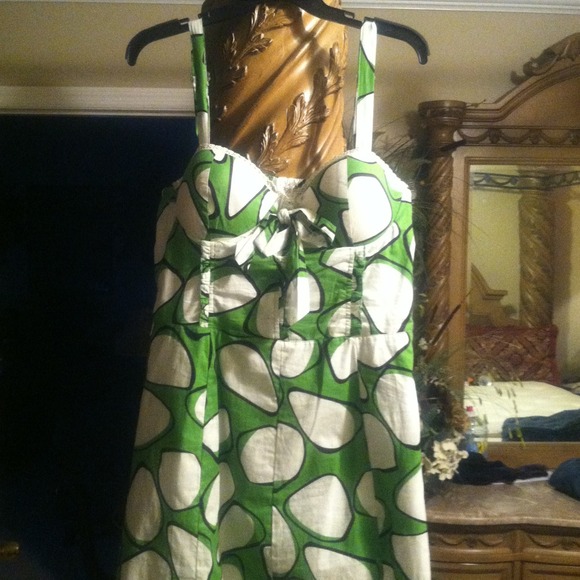 Cute green and white summer dress