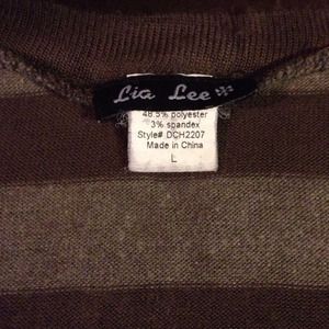 Brown stripped long sleeve sweater dress.