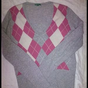 United Colors of Benetton argyle wool sweater M