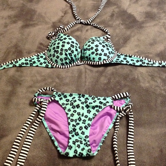 Victoria Secret Blue, Black, & White Swim Suit
