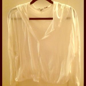 ** SOLD ** Thin White hoodie- Plus Size
