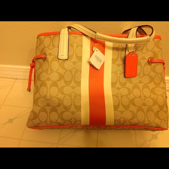 Authentic leather coach tots