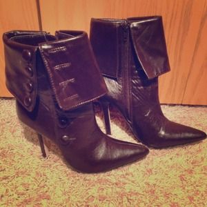 **Sold** Brown fold over booties with buttons