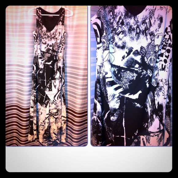 Long Black and White Dress