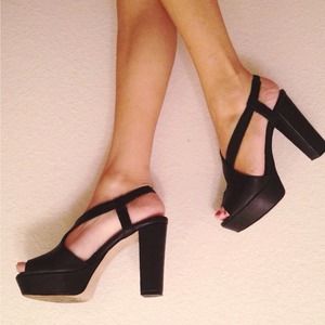 Max & Co Shoes - MAX & CO Black Leather Heels Max & Co Shoes - MAX & CO Black Leather Heels