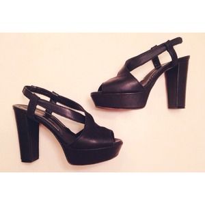 Max & Co Shoes - MAX & CO Black Leather Heels Max & Co Shoes - MAX & CO Black Leather Heels
