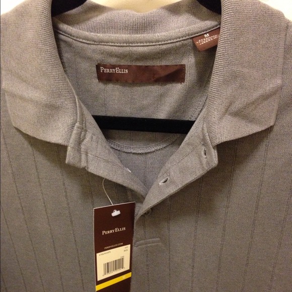 💥SOLD💥 New men's Perry Ellis grey polo size M