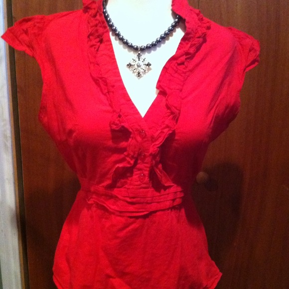 100% cotton red blouse!!💐💐