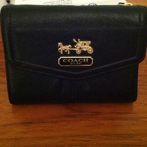 COACH leather Wallet - NWT gold accents!