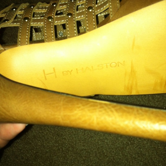 H by Halston Tan Caged Peep-toe Booties REDUCED!! - Picture 3 of 3