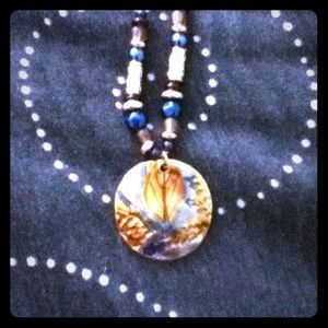 Brown and blue Necklace