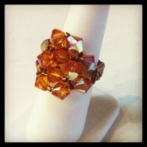 "Amber" swarovski crystal ring