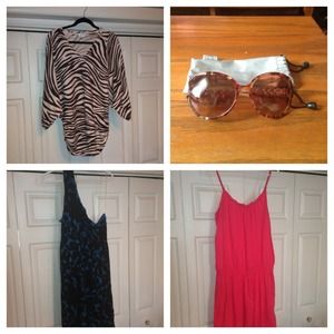 Sunglasses , pink@ b &b dress animal print shirt