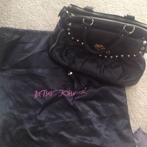Betsey Johnson Black Leather Handbag