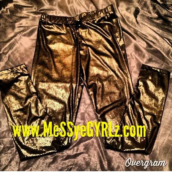 🔥Caliente Gold/Black Metallic Liquid Jeggings