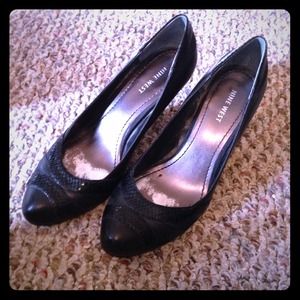 Nine West Black Leather Heels
