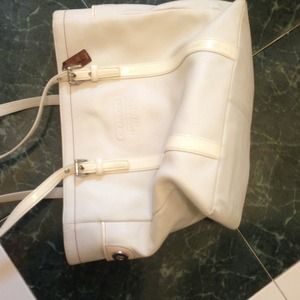 A beautiful white coach tote like new