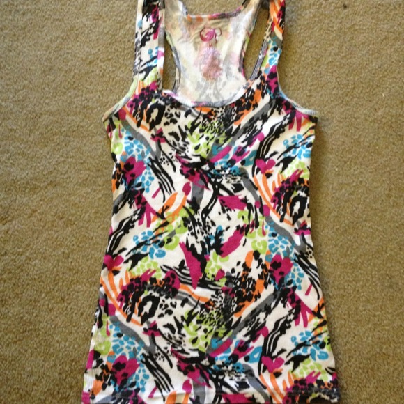 ❌❌❌SOLD❌❌❌Multi colored animal print racer tank