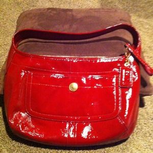 TRADED Authentic Coach red patent purse