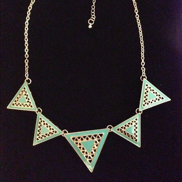 *SOLD OUT* Teal & Gold Triangle Chain