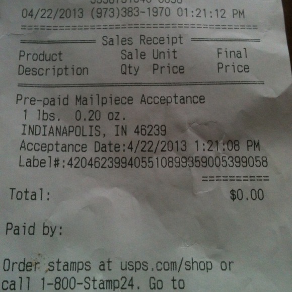 Tracking info for Black Coach wristlet