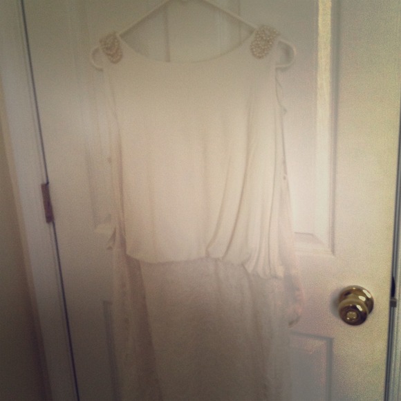 Grecian queen white lace dress