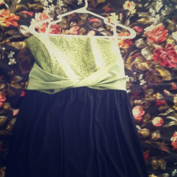Bright sparkly Green prom dress