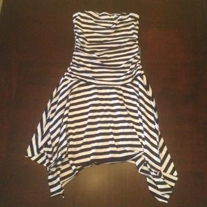 Taboo dress blue and white stripes HOLDING