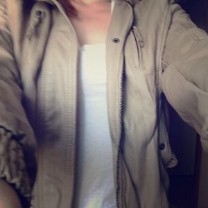 Beige leather jacket