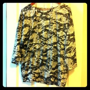 Chico's dolman sleeve, snakeskin top.