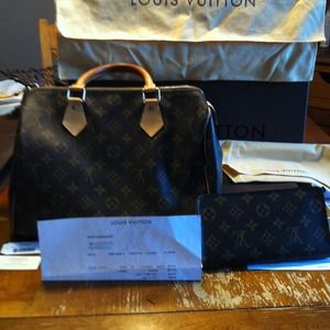 Authentic Louis Vuitton Speedy 30 & LV zip wallet