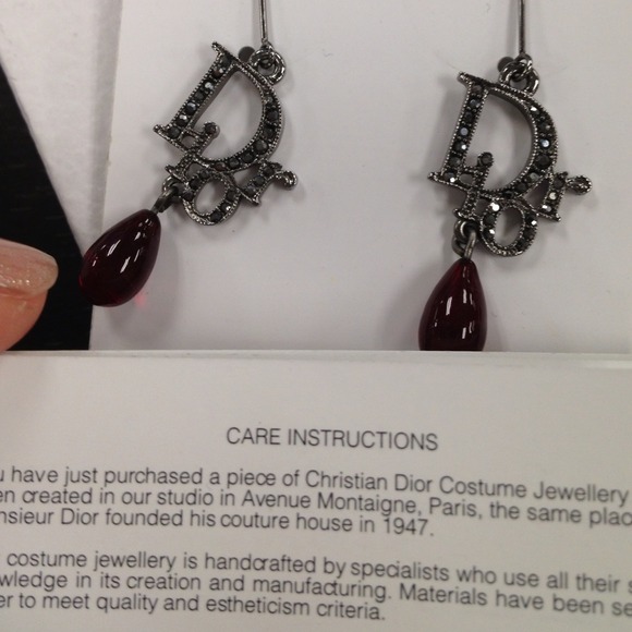 SOLD Christian Dior Garnet drop earrings - Picture 3 of 3