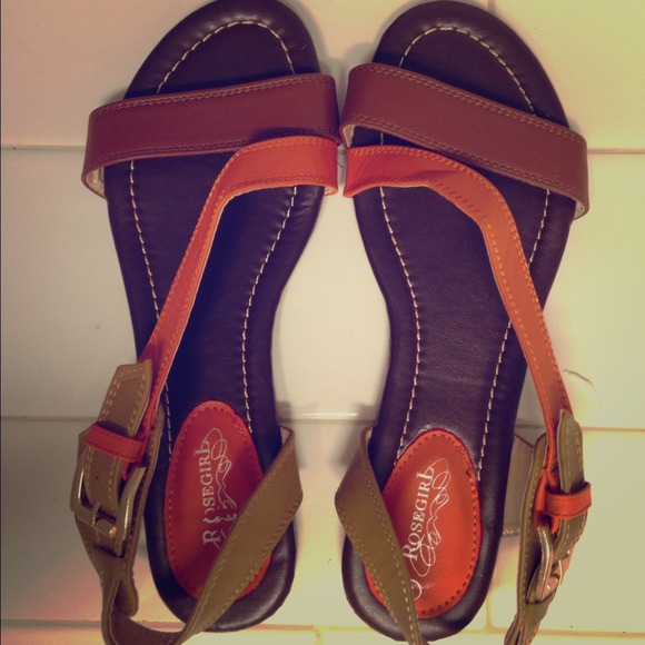 Orange and brown strapped sandals | True to size