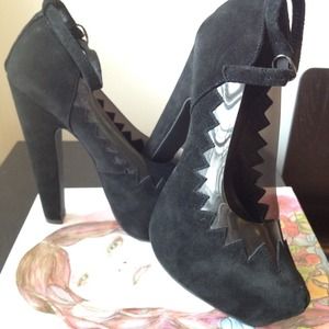 jeffrey campbell black suede platform