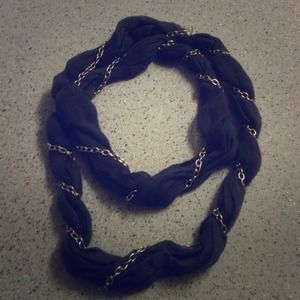 Hot Scarf Necklace w/ Gold Chain