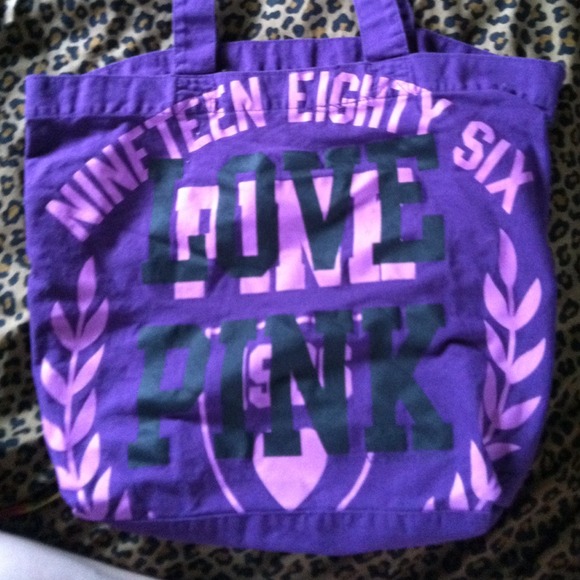 Purple "LOVE PINK" tote bag! Reserved!