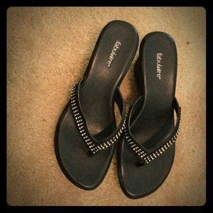 Black flip flops