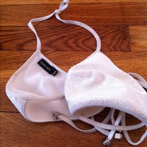 Hand made embroidered white bathing suit