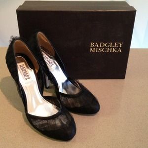 Badgley Mischka Shoes - Badgley Mischka black tulle heels Badgley Mischka Shoes - Badgley Mischka black tulle heels