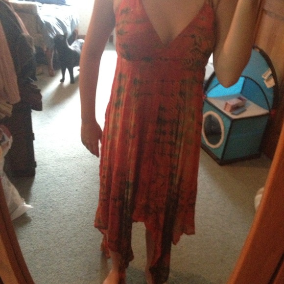 Orange tye dye dress - Picture 3 of 3