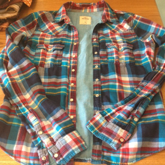 Hollister Pearl Snap Plaid Shirt