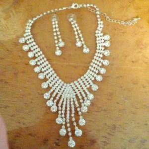 Formal necklace and earring set.