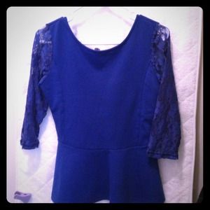 great condition cobalt blue peplum top