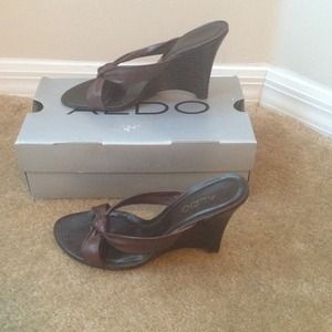 Aldo brown wedge sandal