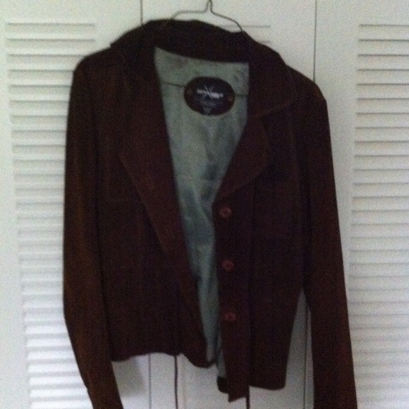 100% brown suede jacket