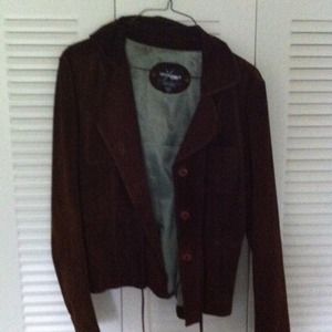 100% brown suede jacket
